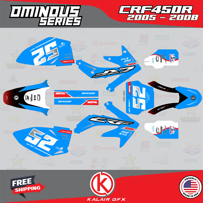 Graphics Kit for HONDA CRF450R (2005-2008) OMINOUS-CYAN