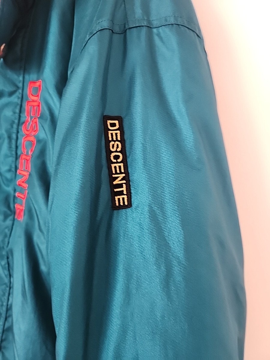 Vintage Descente Retro 80s 90s Ski Snow Geo Jacket Hood Coat Green
