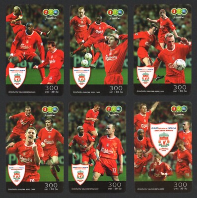 LIVERPOOL 6 PHONE CARDS Lot, Bangkok 2003 Nokia