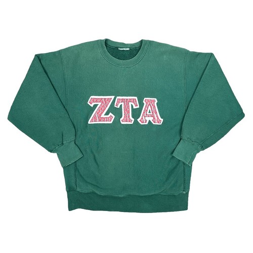 VTG 80s Champion Reverse Weave Sweatshirt Mint Green Logo 2XL Rare