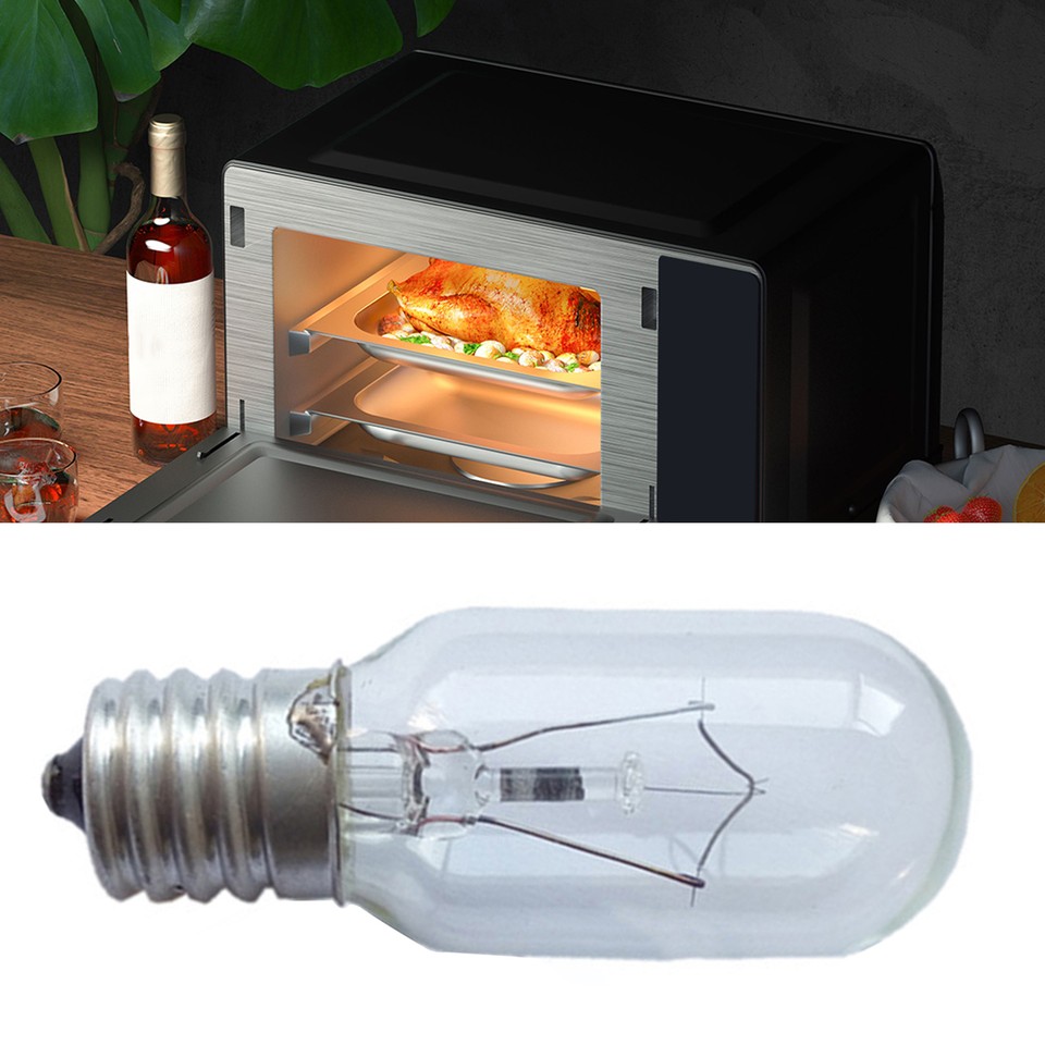 2pcs E17 Oven Light High Luminous Compact Microwave Stovetop Oven Lamp