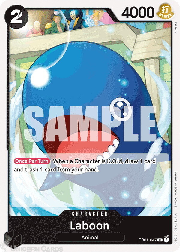 EB01-047 Laboon : Common One Piece English TCG Card : EB01: Extra Booster - Memo