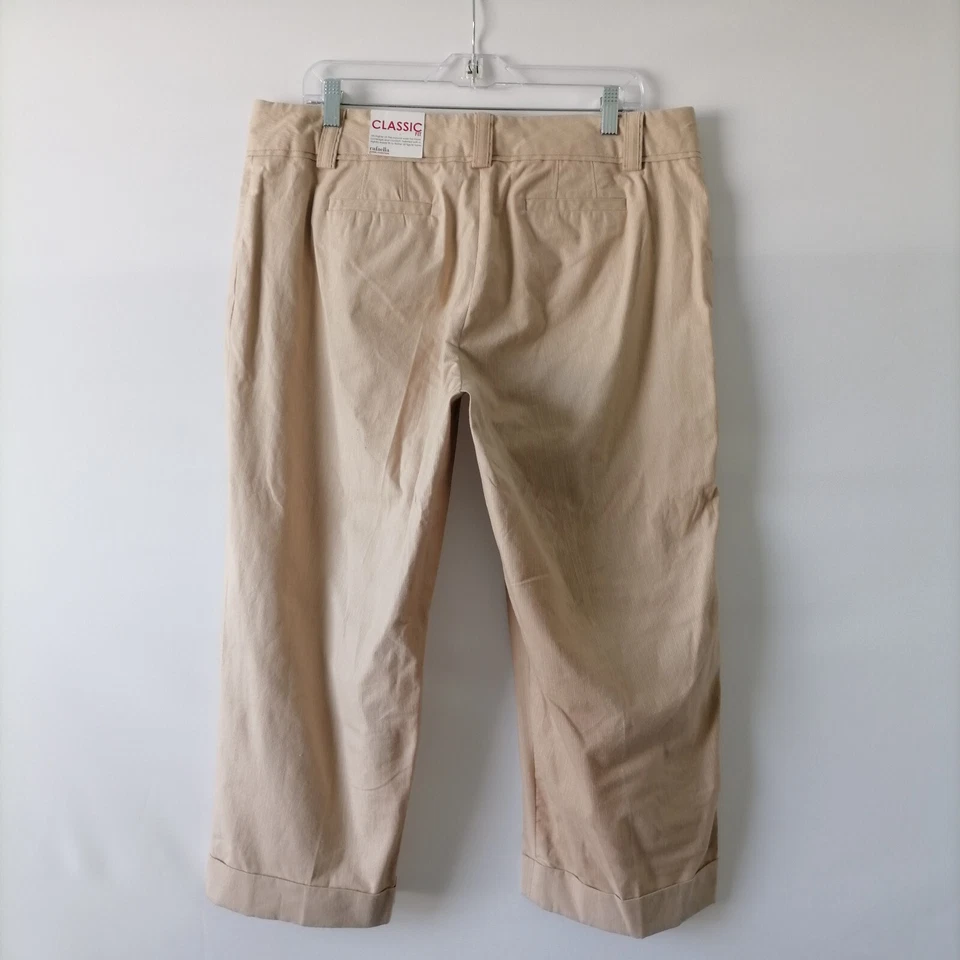 Женские бежевые брюки Rafaella с высокой посадкой плоские спереди классический крой укороченные размер 16 - Изображение 4 из 4