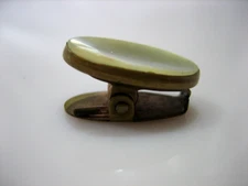 VINTAGE BRASS MOTHER OF PEARL SCARF CLIP