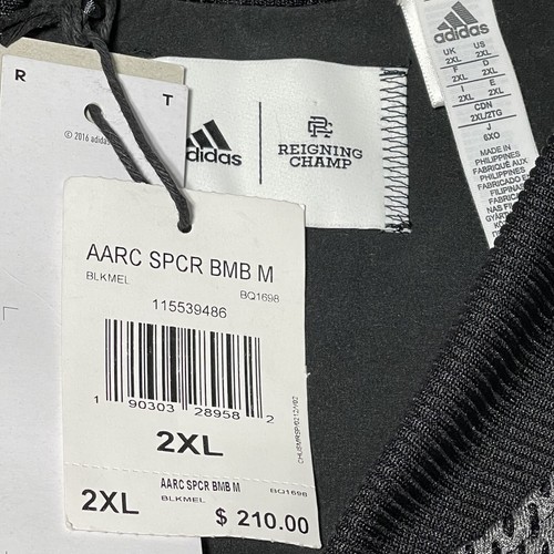 Giacca nera Adidas ATHLETICS X REIGNING CHAMP argento cerniera varsity taglia 2XL - Foto 3 di 8