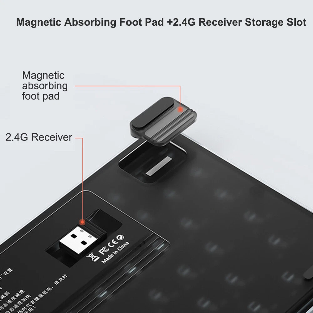 iBlancod 84-Key Wireless Mechanical Keyboard with 2.4G, Bluetooth 5.0, and Type-C Connectivity for Multi-Device Compatibility