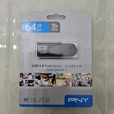 PNY Turbo 64GB USB 3.0 Flash Drive Black/Grey EB-907