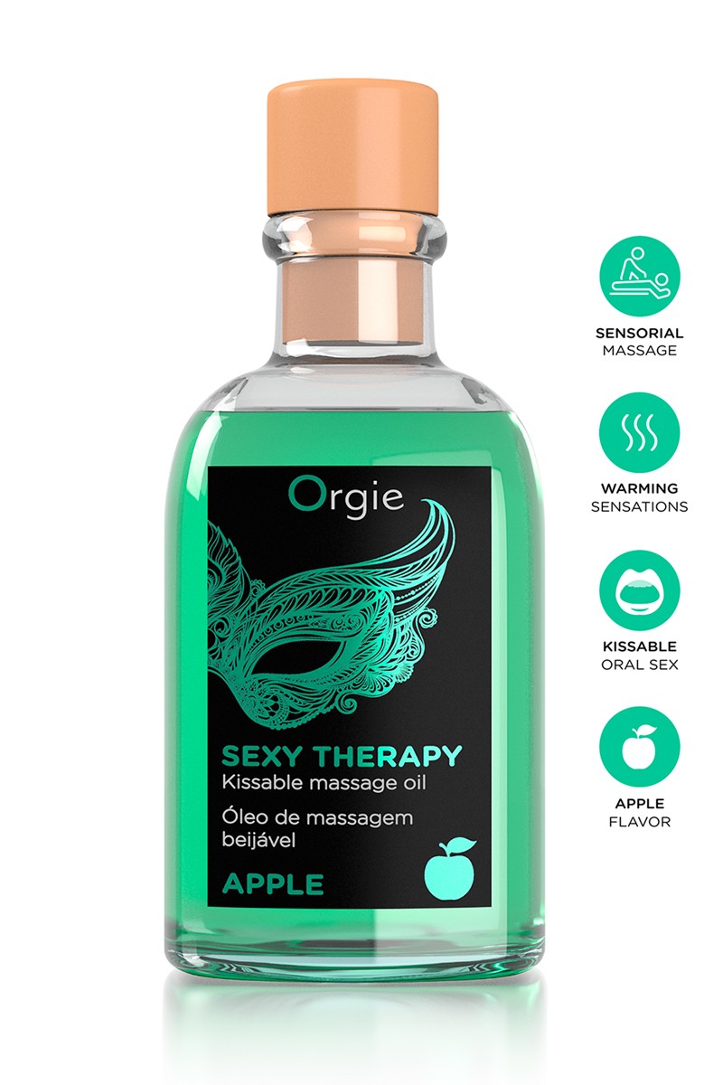 Huile de massage embrassable parfum pomme pour raviver la flamme et la complicité