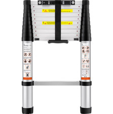 BENTISM 10.5FT Telescoping Extension Ladder Aluminum Collapsible 375 lb Capacity