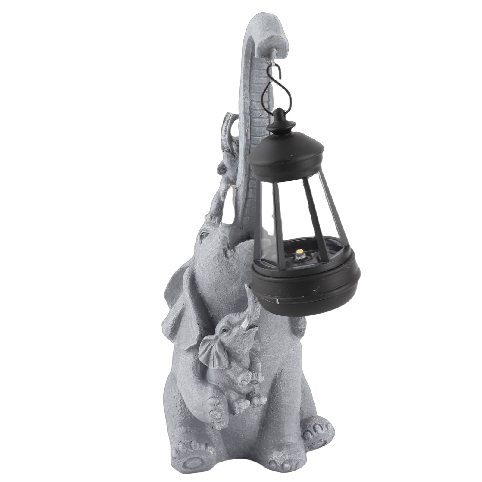 ↑Elephant Statue Solar Lantern Resin Solar Elephant Light Decor For Yard.