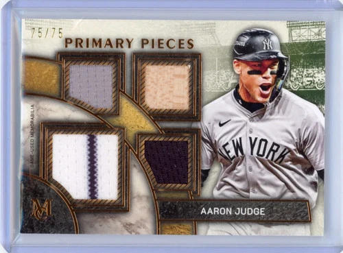 2025 Topps Museum  Aaron Judge #SPPQ-AJ 75/75 Game-Used Mem Quad Relic Card