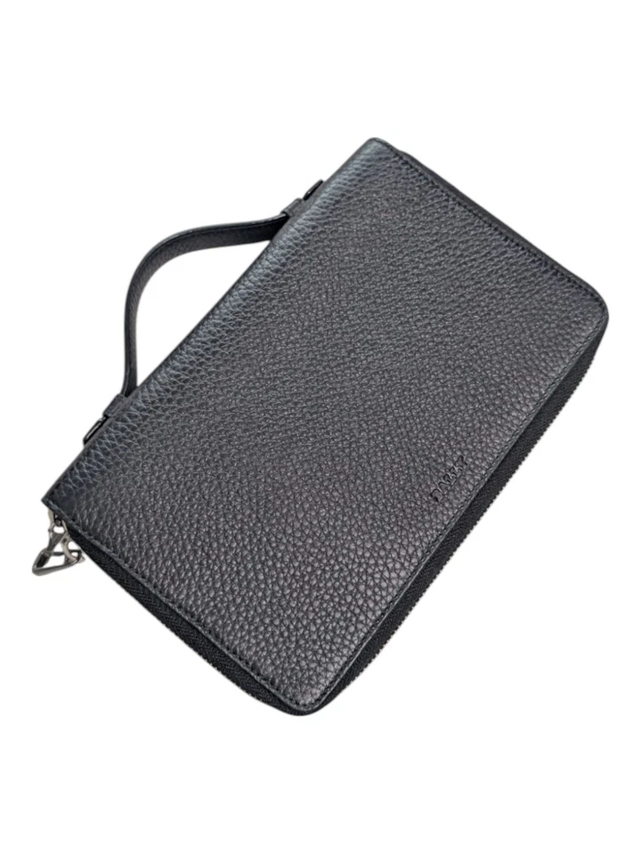 Cartera de cuero granulado de becerro negra Bally Selvers precio de venta sugerido por el fabricante $940