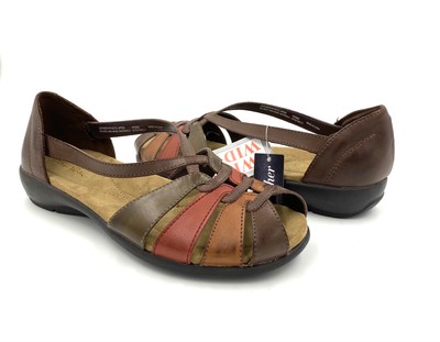 THOM McAn MULTICOLOR WOMEN SANDALS SIZE 9w W LEATHER SLIDE ON SHOES