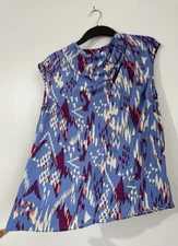 Hush Sienna Irregular Ikat Print Cut-Out Detail Blouse Size 10