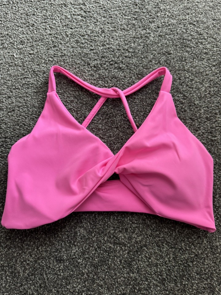 Pure Dash Women’s Hot Pink Twist Style Sports Bra Size S / 8 Excellent Condition