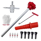 Quick Change Car Tire Valve Tool Kit, Tire Valve Stem Core Remover with 5 Red