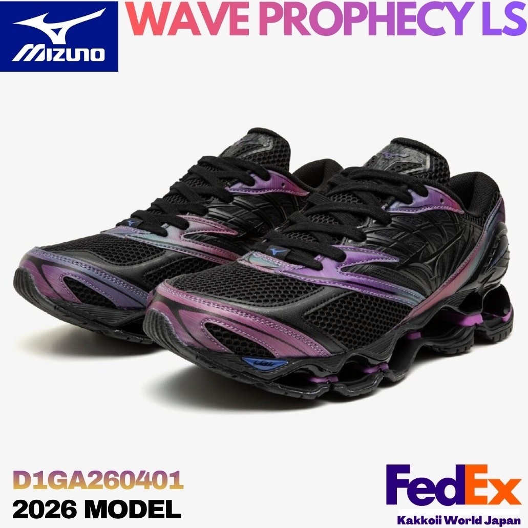 Mizuno ミドルカット スポーツシューズ ブラック パープル Mizuno Shoes Wave Prophecy LS Purple / Black / Blue D1GA260401