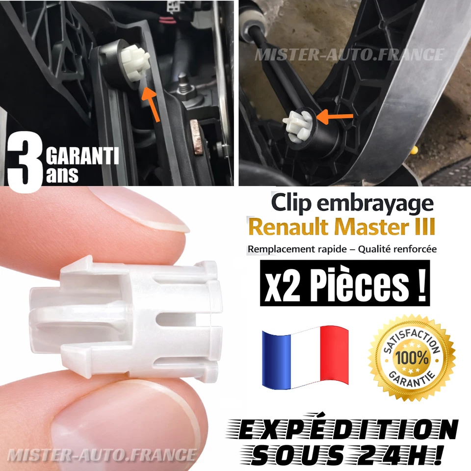 x2 AGRAFE EMBRAYAGE PEDALE RENAULT MASTER 3 ✅MAITRE CYLINDRE CLIP OEM 8200673234 - Photo 1/4