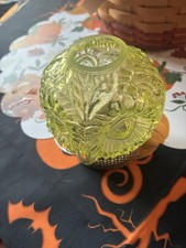 Vintage MCM Uranium Owl Two piece Fairy Lamp Rare Metal Base