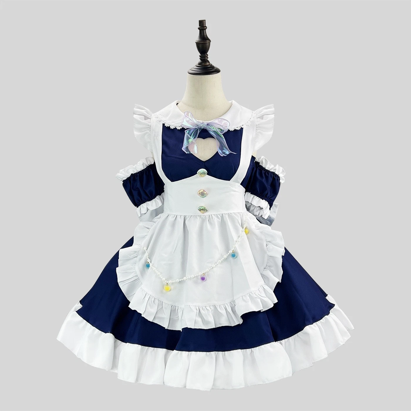 Navy Kawaii Maid Costume Front View