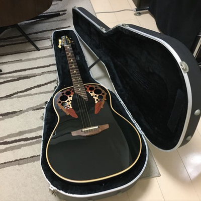 Acoustic Electric Guitar Ovation Elite 1718 Deep Ball Black with