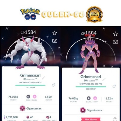 PoKéMon Go -  Shiny Gigantamax Grimmsnarl - trade 1mil stradust - Unregistered
