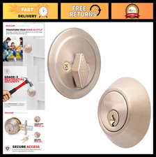 Single Cylinder Deadbolt Lock Set - Anti-Bump Exterior Door Lock with 2 Keys - S