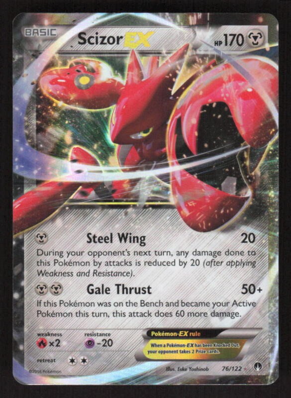 2016 XY BREAKPOINT SCIZOR EX 76/122 MINT ULTRA RARE POKEMON