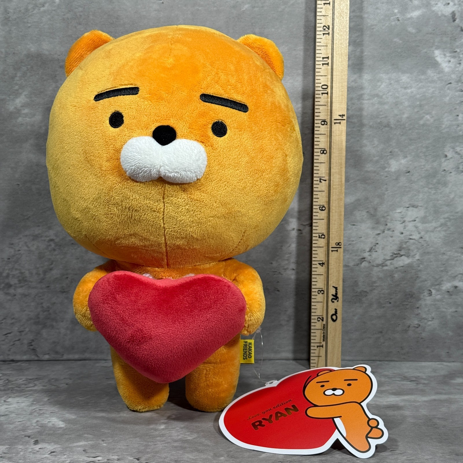 Kakao Friends Ryan Love You Edition 12 Inches Holding a Big Red Heart New