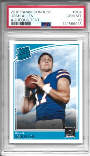 Josh Allen [Aqueous Test] #304 2018 Donruss card