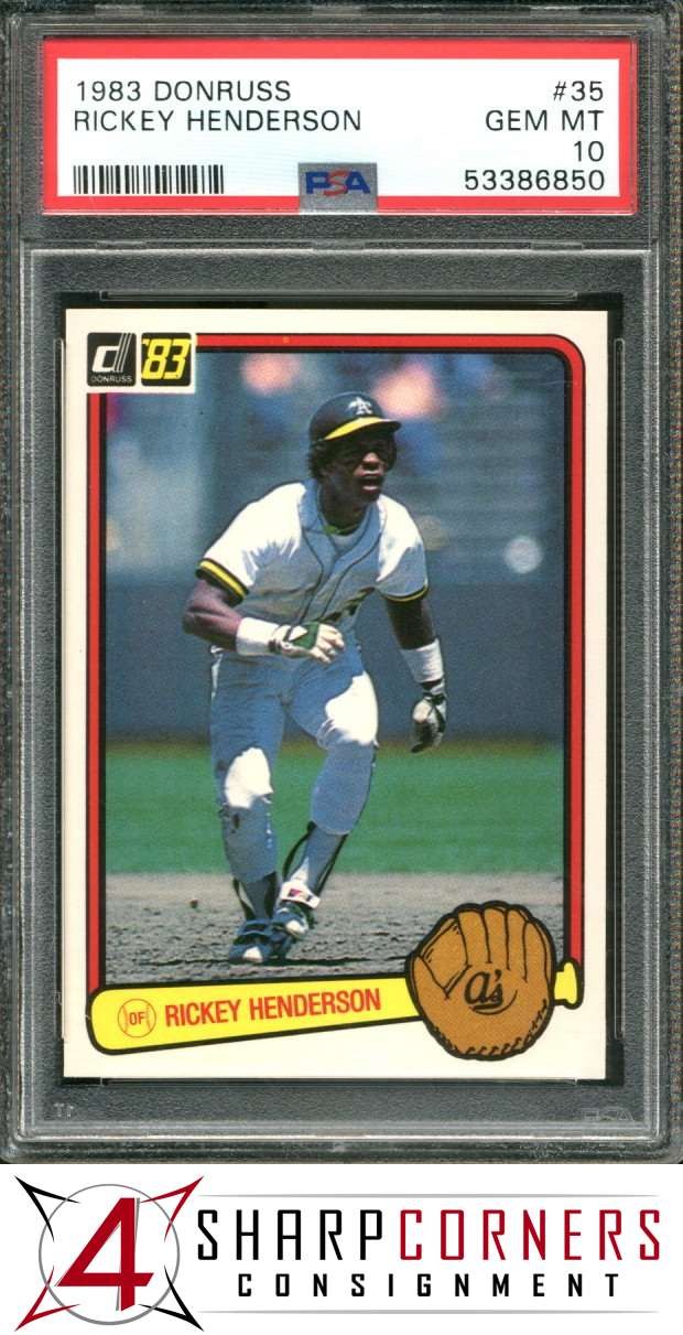 1983 DONRUSS #35 RICKEY HENDERSON ATHLETICS HOF PSA 10