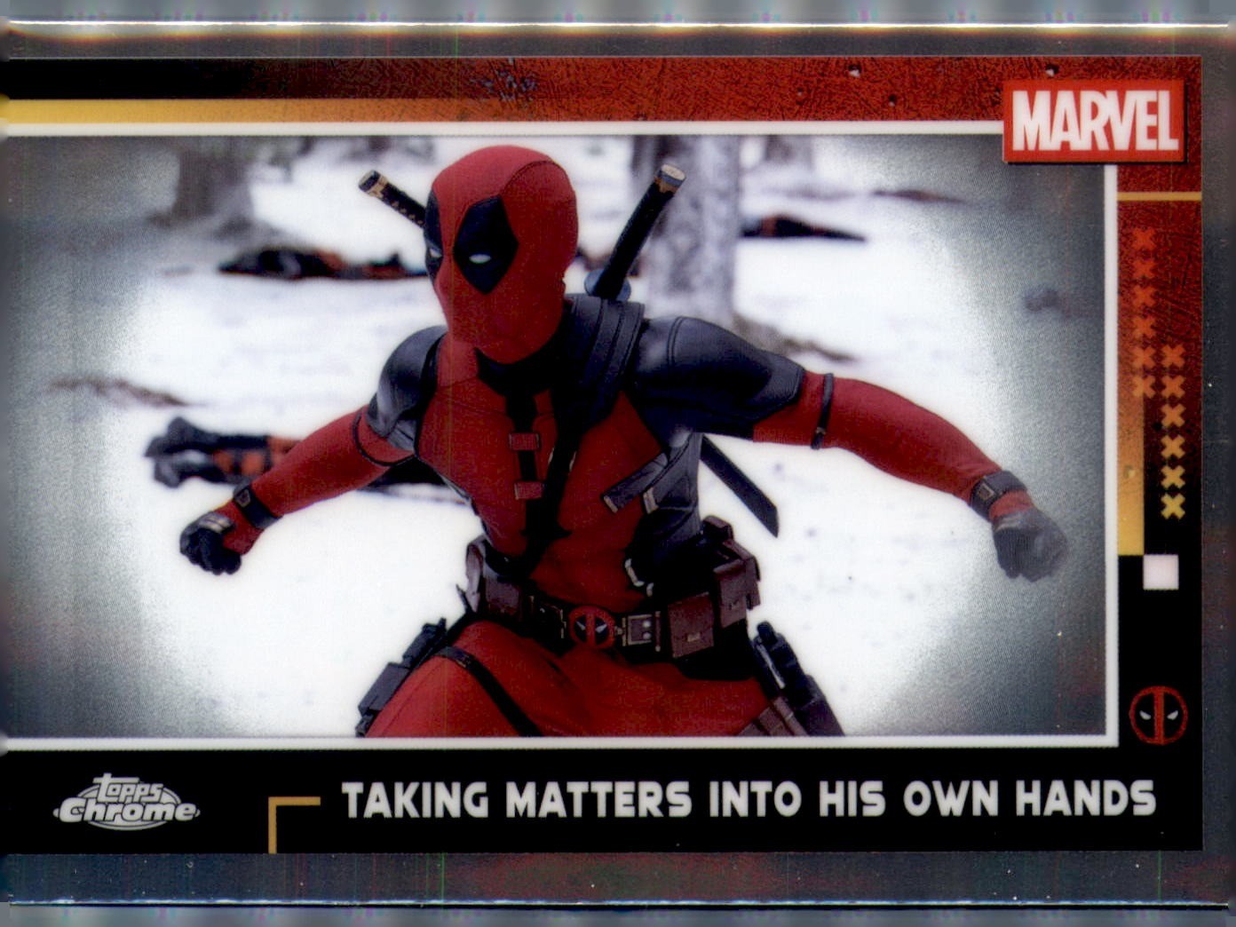 2025 Topps Chrome Marvel Deadpool #53 Taking Matters Into His Own Hands