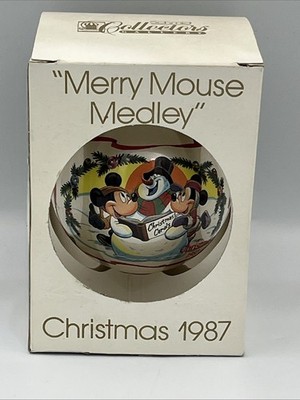1987 Disney Merry Mouse Medley 14th Limited Ed Schmid Christmas 3-1/4  Ornament