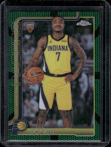 2025-26 Topps Chrome Update #189 Kam Jones Green Basketball Refractor #/99