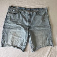 Levis 469 Loose Fit Denim Shorts Mens 52 Light Wash Cut Off Raw Hem 54791-0009