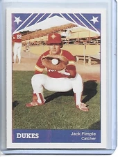 Jack Fimple 1983 TCMA Albuquerque Dukes Baseball Card #11 (W/MLB Logo)