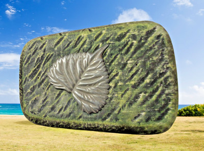 Leaf brick concrete mold plaster cement tropical leaf plastic mould  9''x6'' x2''