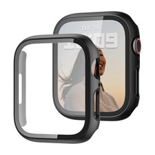 2 Pack Case with Tempered Glass Screen 40mm-Series 6/5/4/SE, Black/Black