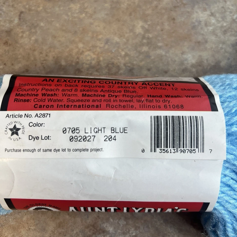 Lot Of 4 Skeins Aunt Lydia's Craft & Rug Yarn Different Blues/greens 3 Ply 60 Yd - Image 4 of 4