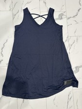 Pinup Fashion Navy Blue Crisscross Back Tank Dress