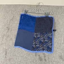 VTG Cremieux Silk Pocket Square Scarf 16.5 Four-Panel Blue Hand Rolled