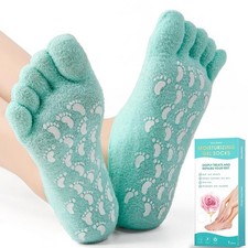 Moisturizing Silicone Gel Socks with 5-Toes, Dry Cracked Feet Treatment, gel ...