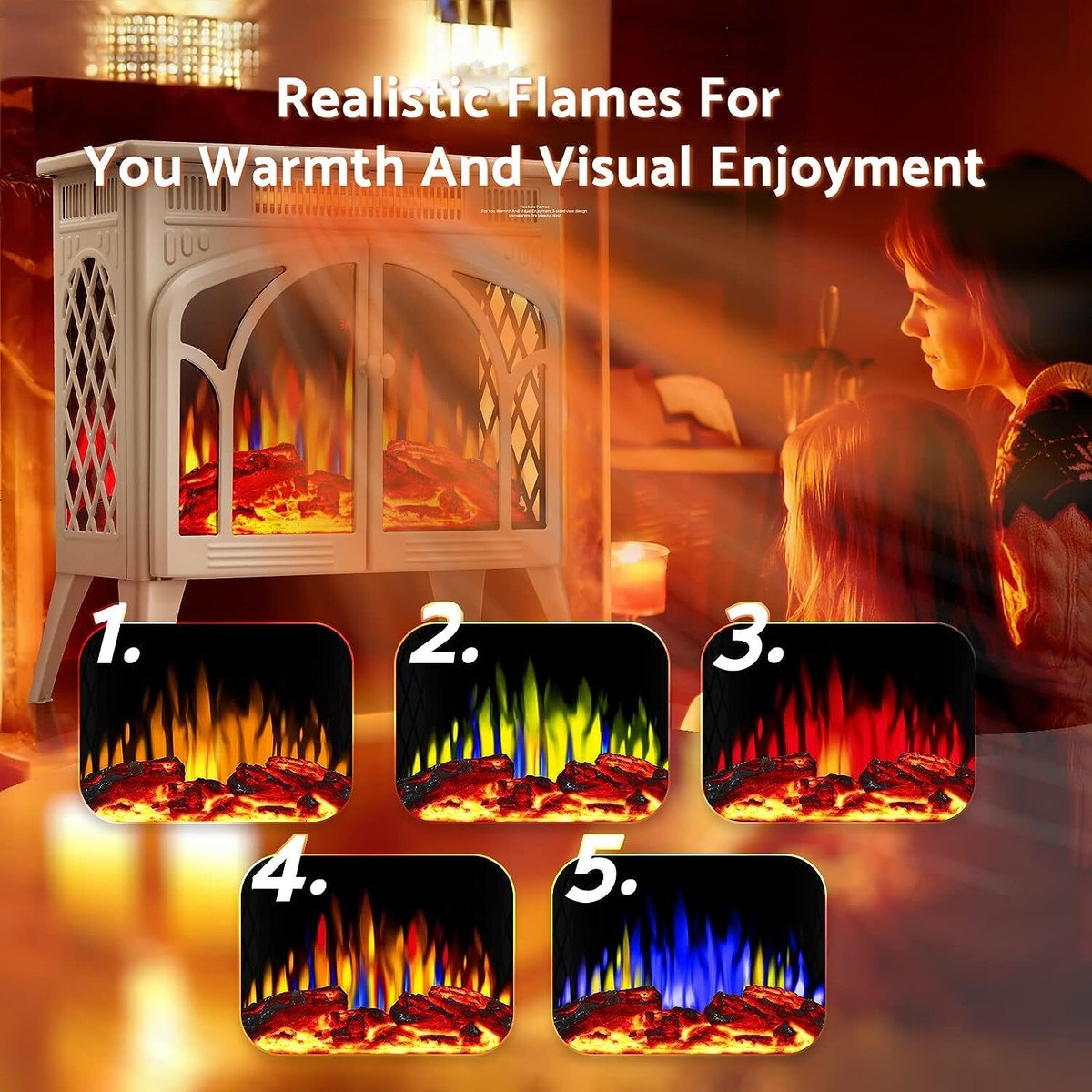 KAMINIO Juan Electric Fireplace With 3D Flame Effect And Remote - View #13