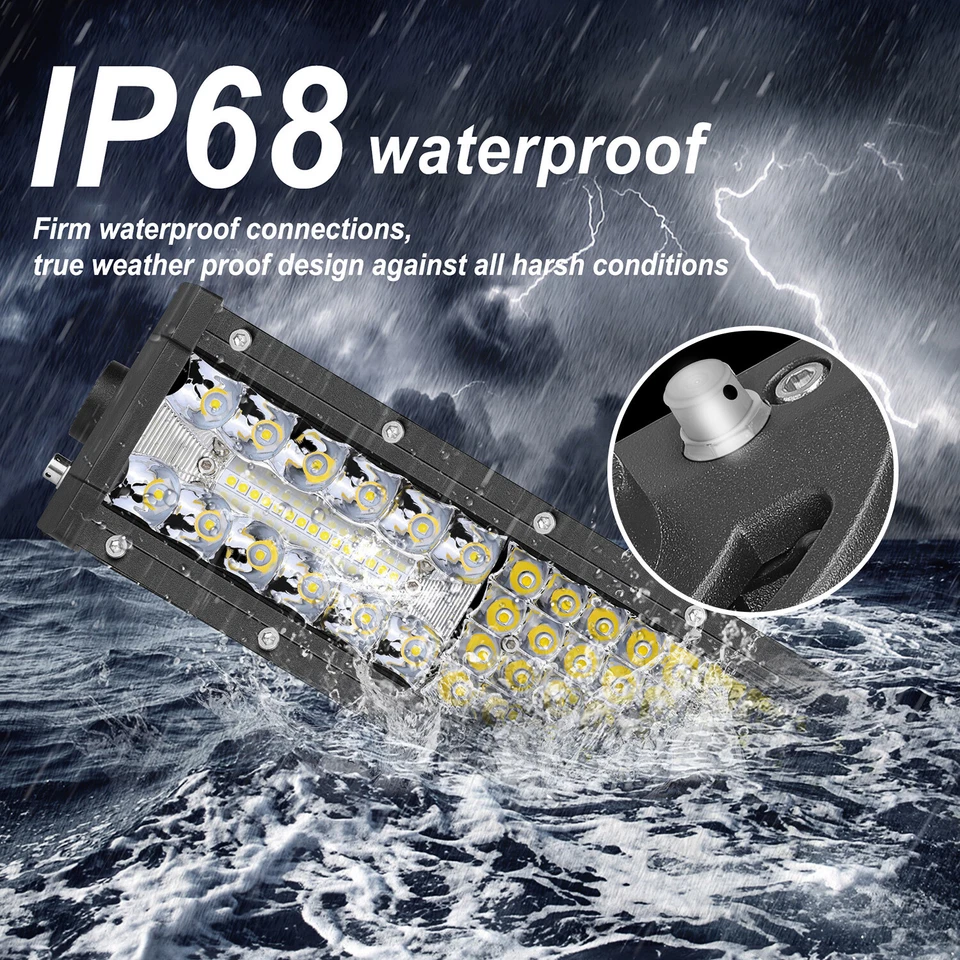 Barra de luz LED curva 4 fileiras combo offroad para Dodge Ram 1500 2500 3500 Roof 54" - Imagem 3 de 4