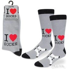 Novelty Men's Dress Socks I Love Socks - I heart Socks - soft combed cotton NICE