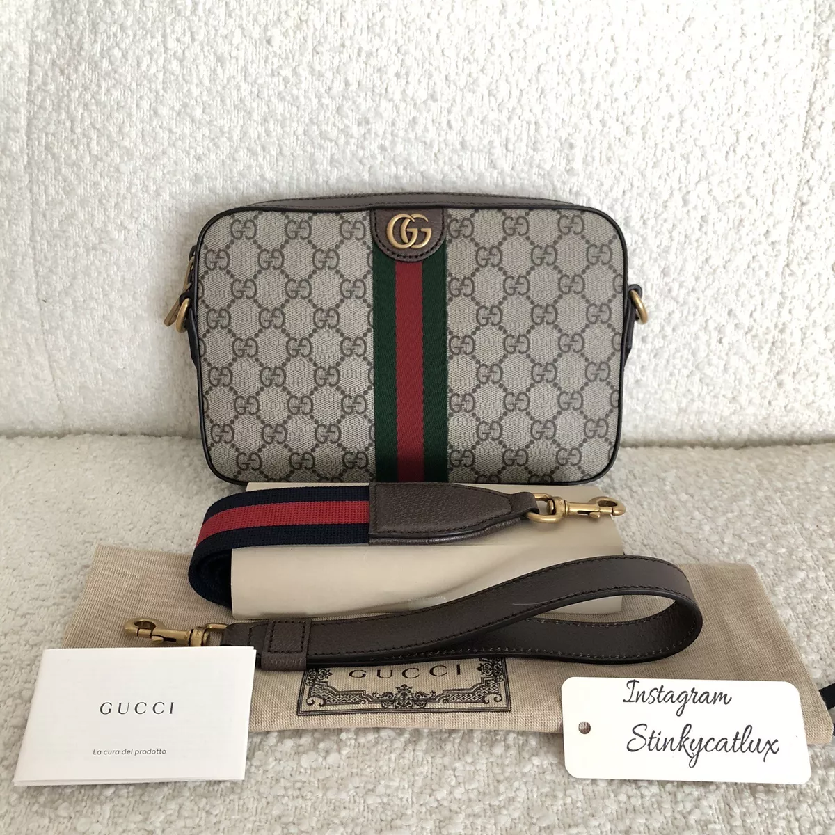 Gucci Ophidia GG Blue/Red Small Shoulder Bag