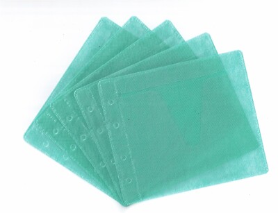 100 Green CD/DVD/BluRay Double-Sided Refill Plastic Sleeve for Storage Binder
