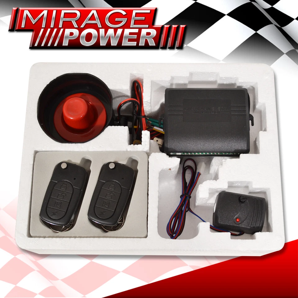 Universal Anti-Theft Burglar Car Alarm System Flip Key Fob Remote Entry Controls - Image 3 of 4