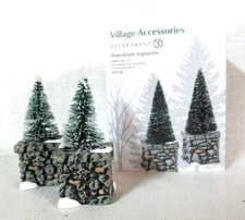 Department 56 Village Accessory Limestone Topiaries Set of 2 ~ #809358