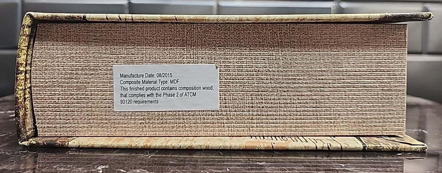 Butterfly Taxonomy Wooden Hollow Hideaway Safe Box Book Magnetic 12×8×2.75"